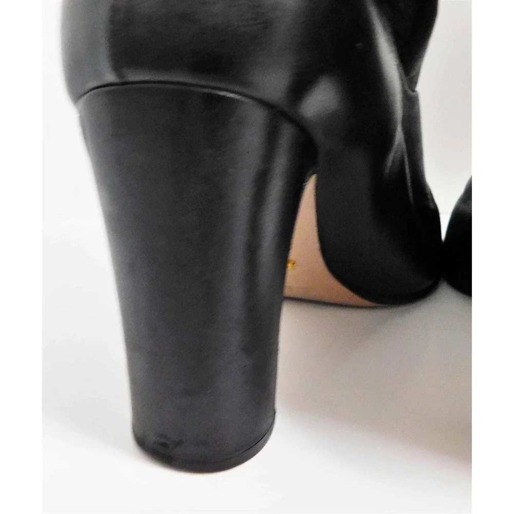 Prada Italy Black Lamb Leather Ankle Boots Italy‎ 37.5 - Picture 6 of 9